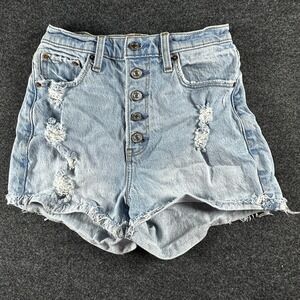ABERCROMBIE & FITCH  Curve Love HIGH RISE MOM Shorts w/ Button Fly Sz 24/00